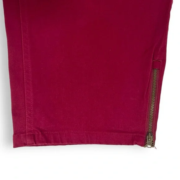 Talbots WOMENS PLUS SIZE 26W x 29" Zip Ankle Pants 5-Pocket Stretch Burgundy - Picture 7 of 16